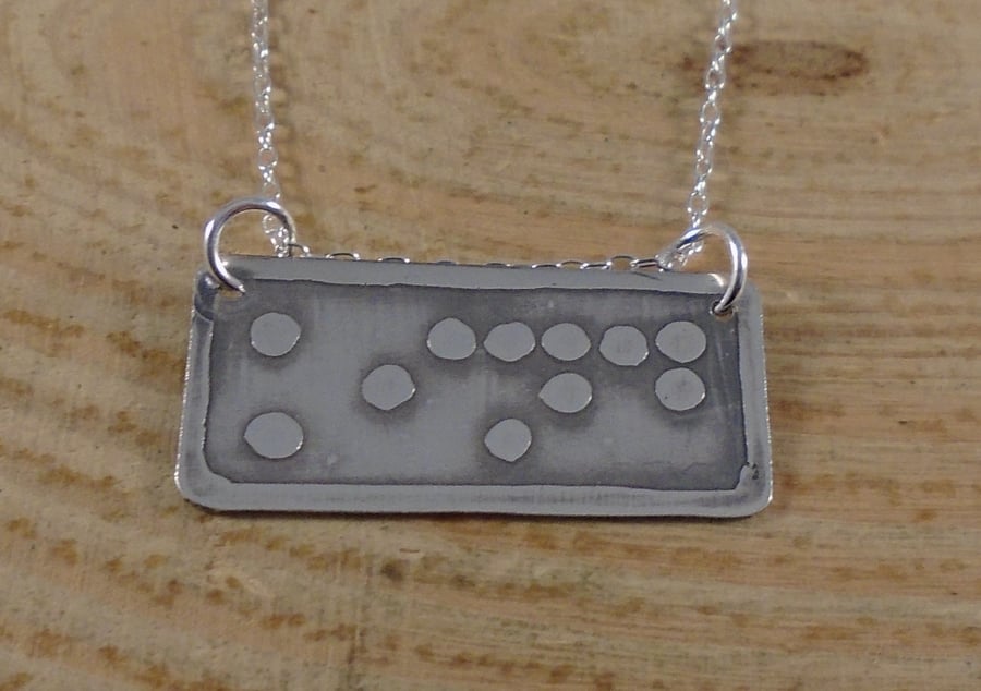 Sterling Silver 'Kind' Braille Necklace