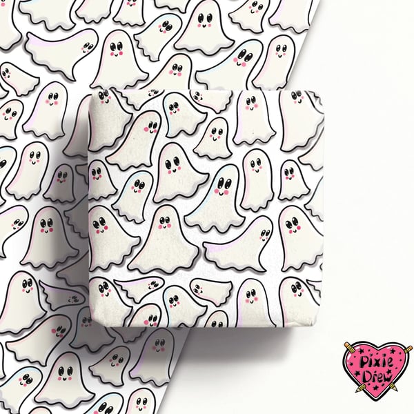 Little ghost wrapping paper perfect for Halloween