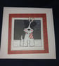 Quirky , illustrated, cute dogs with antlers handmade set of 5 christ cards  - Image 6
