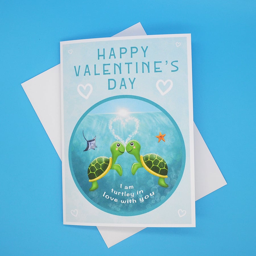 I Turtley Love You Valentine's Day Card - Free P&P