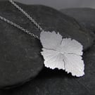 Hydrangea Flower Statement Pendant - Sterling Silver Petal Necklace 