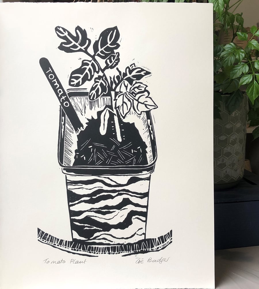 Tomato Plant Linoprint