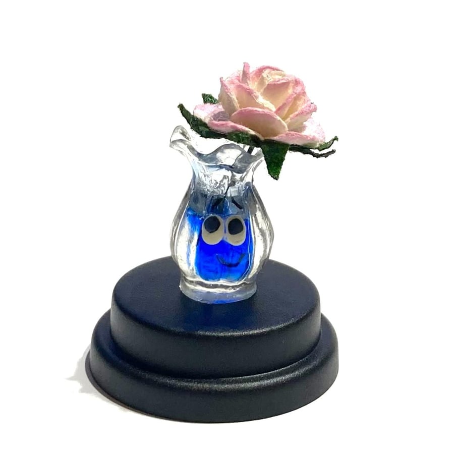 Pet Flower Vase,  Everlasting Flower gift, Miniature rose, miniature vase