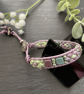 Bracelet ,Pretty lilac beaded leather wrap adjustable boho bracelet  - Image 4