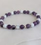Crown chakra stretch gemstone bracelet with amethyst, lepidolite and howlite  - Image 2