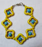 Dyed Turquoise Flower Bracelet