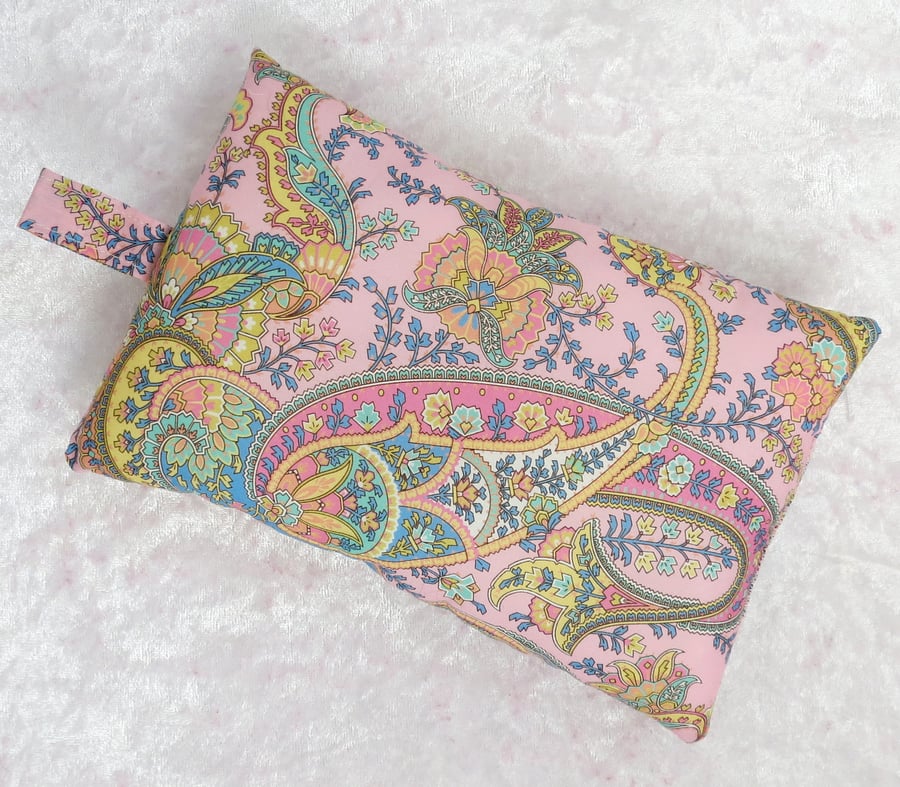 Mouse wrist rest, wrist support, made from Liberty Tana Lawn, paisley