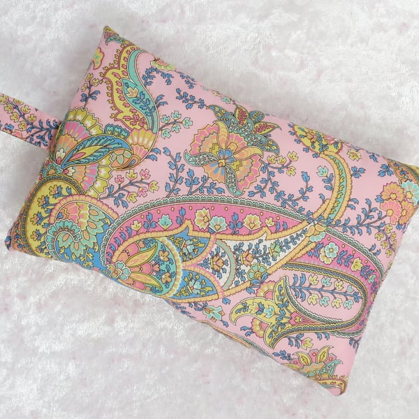 Mouse wrist rest, wrist support, made from Liberty Tana Lawn, paisley