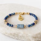 Labradorite & Lapis Lazuli Bracelet  – Minimalist Gemstone 