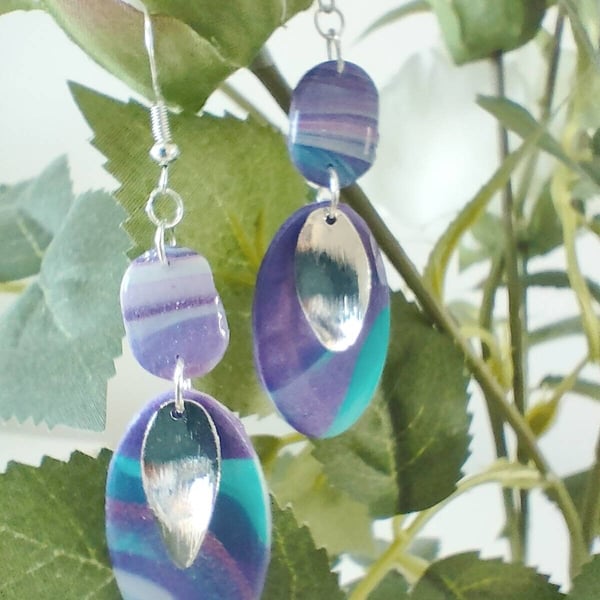 Long Polymer Clay Drop Earrings