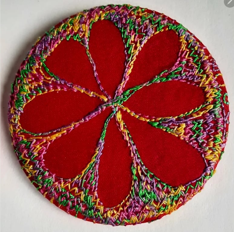 Perfectly Imperfect Badge 58mm Multicoloured Flower Badge 
