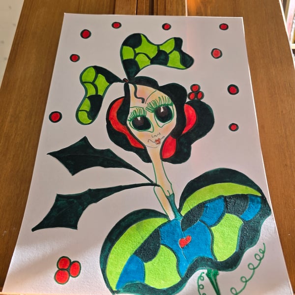 Christmas Fairy Drawing 