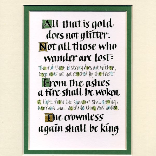 Not all those who wander are lost Lord of the Rings Tolkien print 