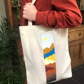 Hand-painted Landscape Scene Tote Bags