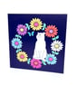 White Cat Greetings Card, Cute Art - Image 1