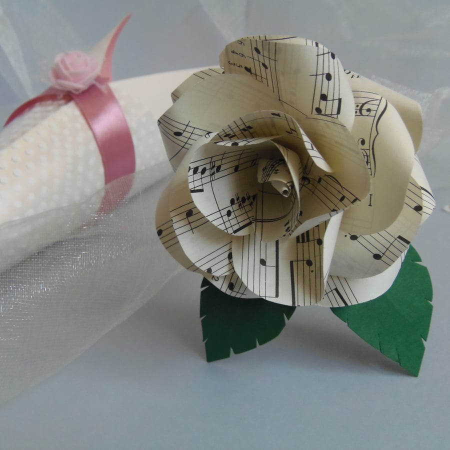 HANDEL Sheet Music Paper Rose Gift Wrapped Music Lover