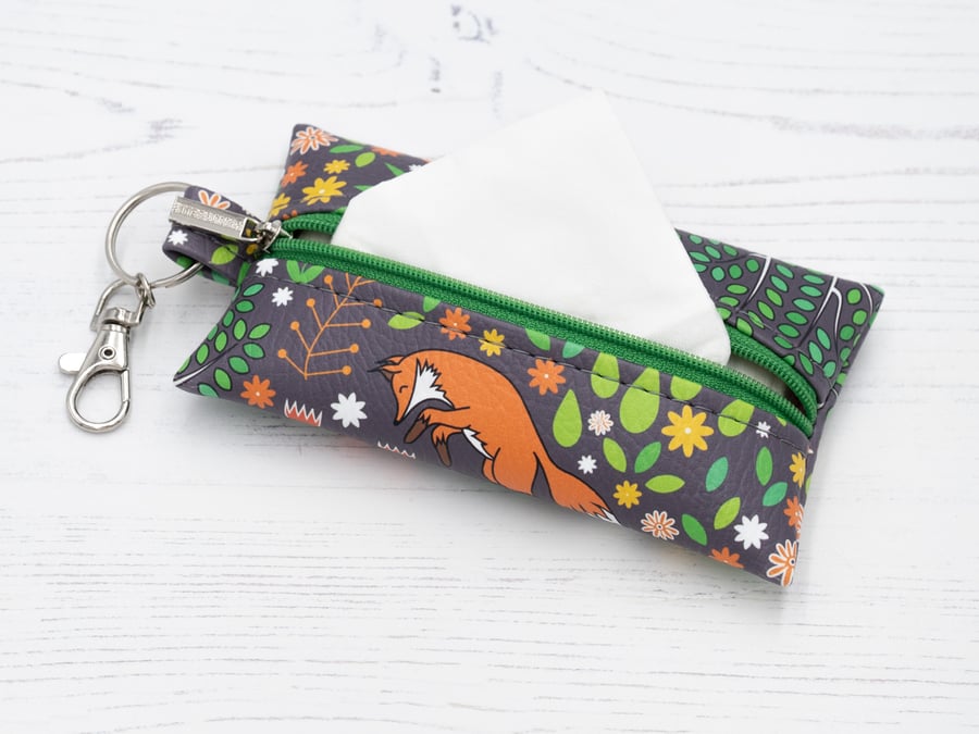 Vegan Leather Pouch in Foxes