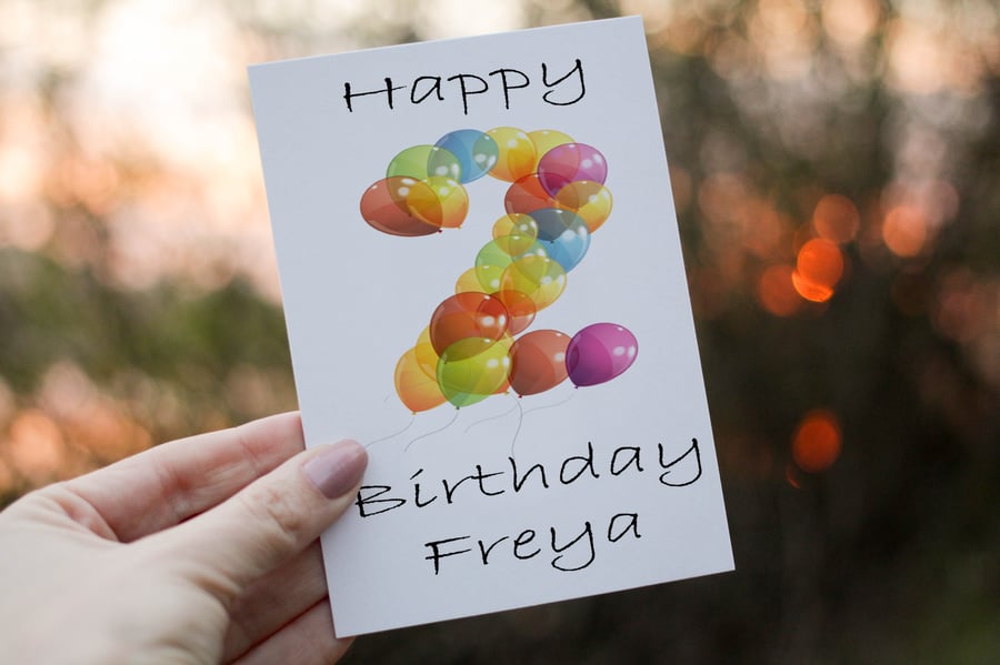 2nd Birthday Card, Card for 2nd Birthday, Birthday Card, Friend Birthday Card