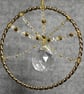 Gold Upcycled Bangle Window Decoration-Suncatcher with Gold and Clear Beads - Image 3