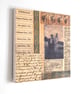 Original Paper & Fabric Collage on Wood Panel, 14.8cms, Free UK Postage (198) - Image 2