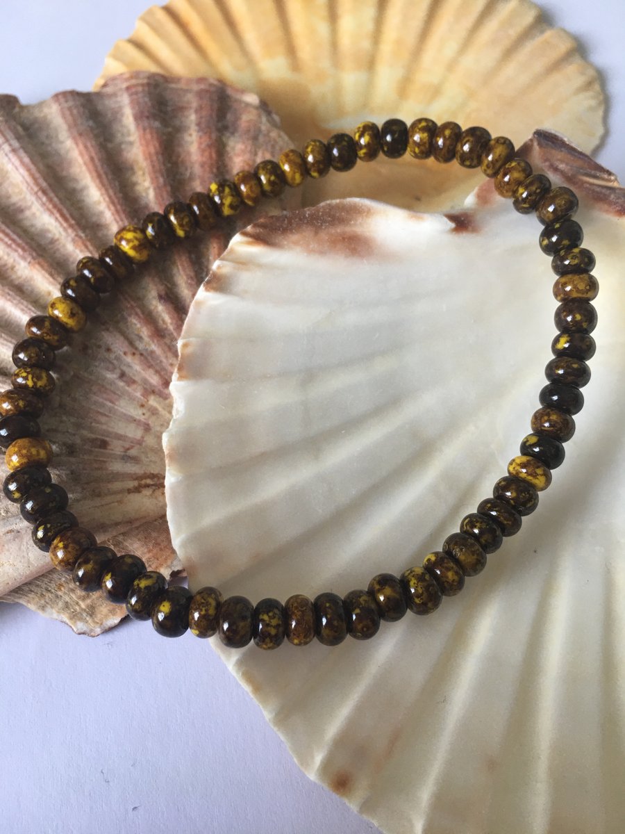 Tigers Eye bead stretch anklet 