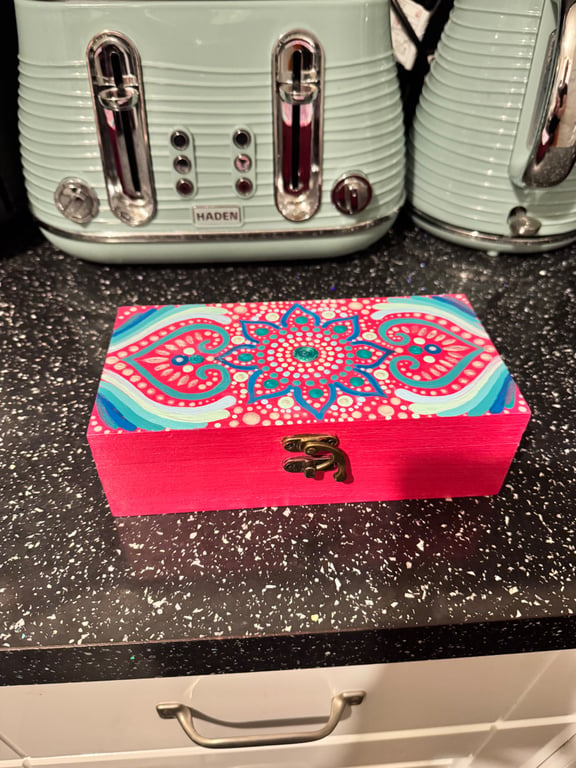 Hand painted Mandala box 