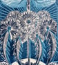Dragonfly and Dandelions Hand printed Linocut Print - Image 3