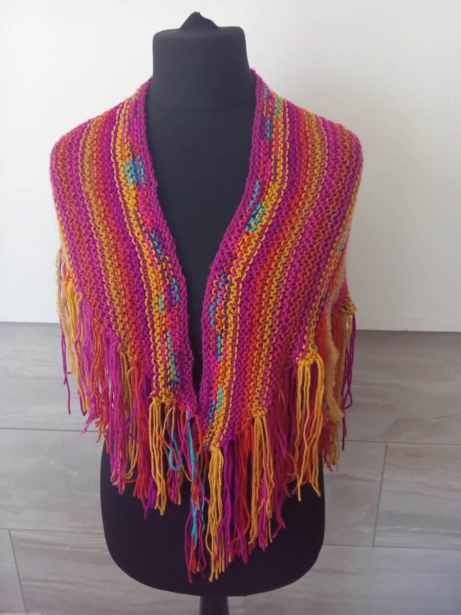 Hand knitted shawl