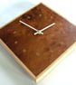 Handmade Diamond Wall Clock with burr walnut, sycamore and old ebony - Image 4