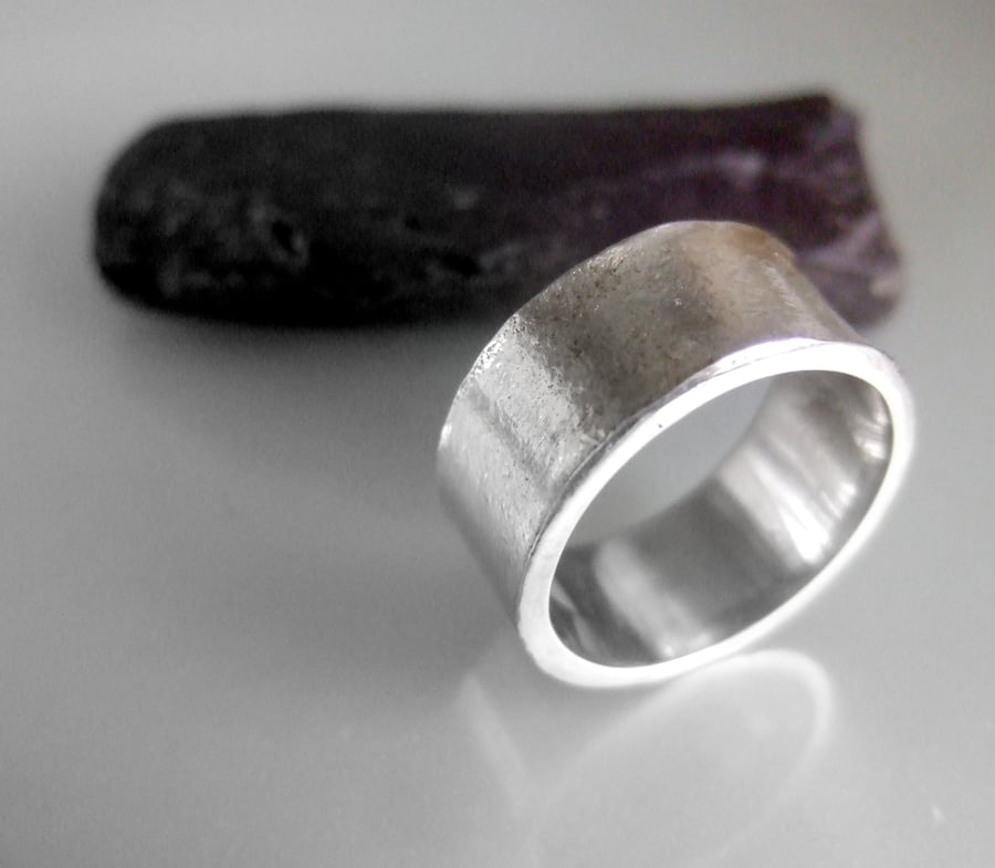 Handmade Recycled Sterling Silver Textured Ring