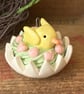 Easter chick pottery decoration