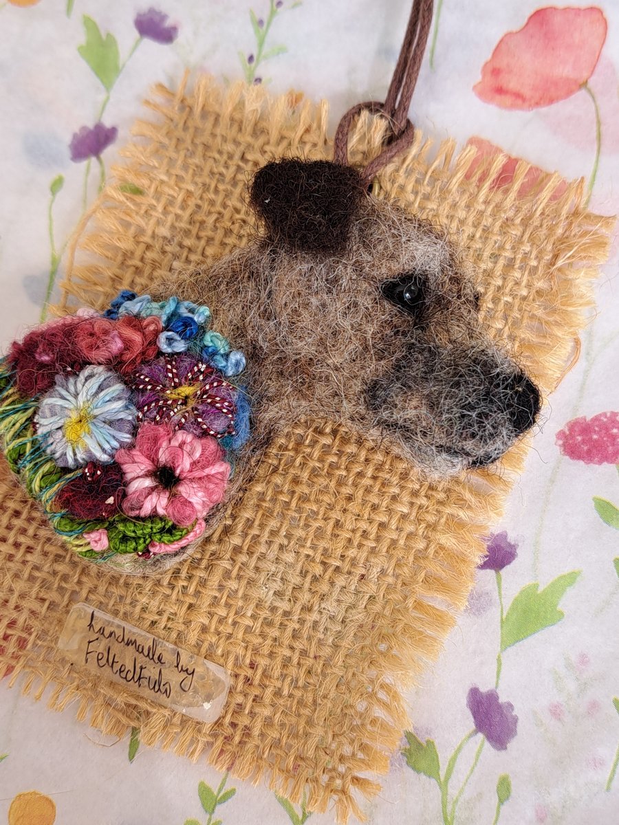 Needle Felted Border Terrier Brooch