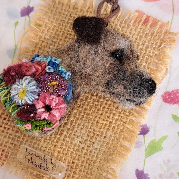 Needle Felted Border Terrier Brooch