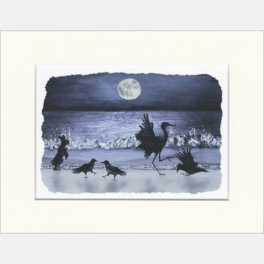  Mounted Giclée Print "Moonlight Ceilidh" 9" x 7"