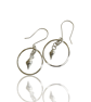 Silver Hoop Earrings With Seashell Charm - Image 1