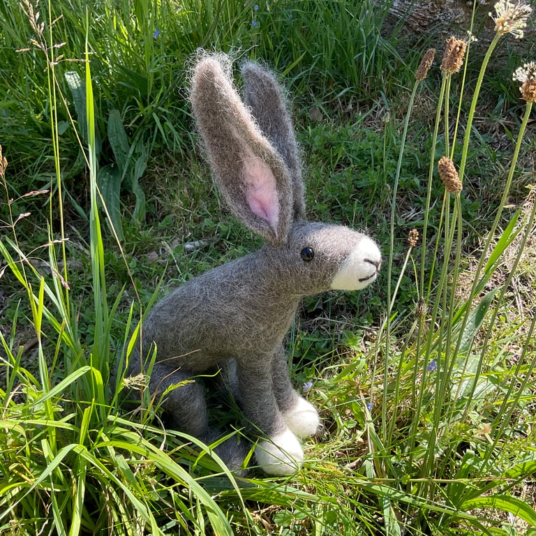 Large needle felted hare - made to order!