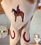 Bandana Scarf Neckerchief Hair Wrap Tie Cowgirl The Lucky Horse Shoes Equestrian - Image 2