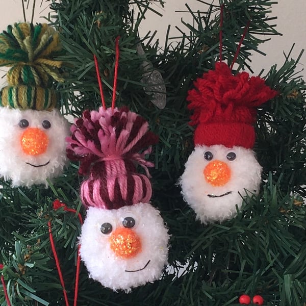  Tiny Snowmen Hanging Christmas Tree Decorations