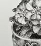 Potted plant original black ink drawing  - Image 7