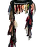 Upcycled Forest Green Velvet Fringe Wrap - Boho Scarf - Reclaimed Fabric Shawl - Image 5