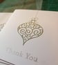 Pack of 5 Christmas thank you cards  - Image 2