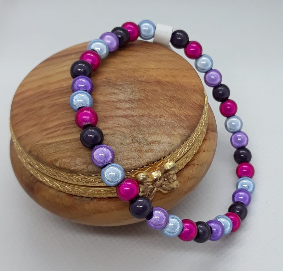 BR344 Multi coloured miracle bead bracelet