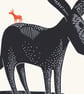 Donkey Monolith No.13 A1 three-colour linocut screen-print (red donkey) - Image 2