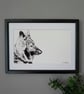 German Shepherd Dog Print - long haired pet print GSD alsation - Image 2