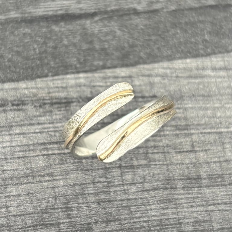 Gold Wave Wrap over ring 