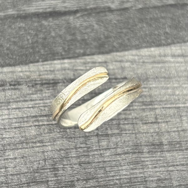 Gold Wave Wrap over ring 
