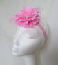 Bright Pale Pink Rose Flower Retro Vintage Flapper Gatsby Hair Headband Band - Image 5