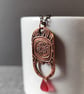 Copper and seaglass pendant, unique, recycled material - Image 1