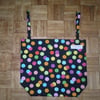 Shopping Bag In Black and Spot Print Fabric