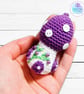 Crochet purple toadstool, mushroom fairy house decoration, bag charm  - Image 6